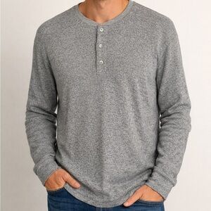 HYDEN YOO New York Sz  XL Gray Henley Casual Loungewear Minimalist